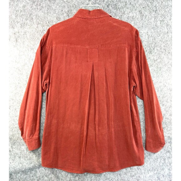 Vtg Tianello Shirt Men’s Small Red Long Sleeve Tencel Baggy Made in USA - Picture 5 of 11
